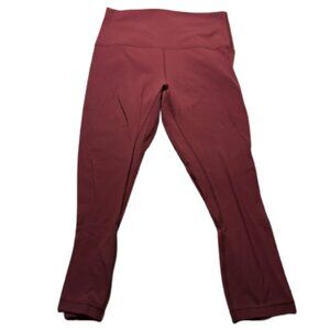 Lululemon Align High-Waisted 21" Inseam Cropped Burgundy Leggings